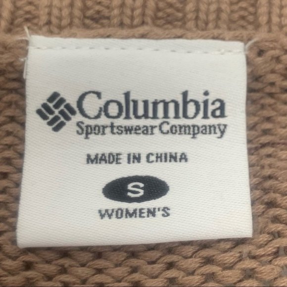 • Columbia Sweater Button Front Kangaroo Pocket 3/4 Sleeve Brown sw - Picture 8 of 9